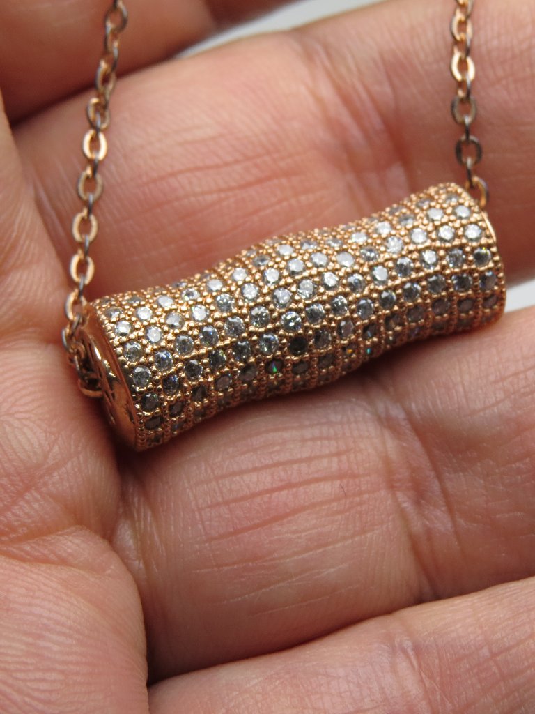 14k 925 Sterling Silver Diamond Pendant Necklace 126$